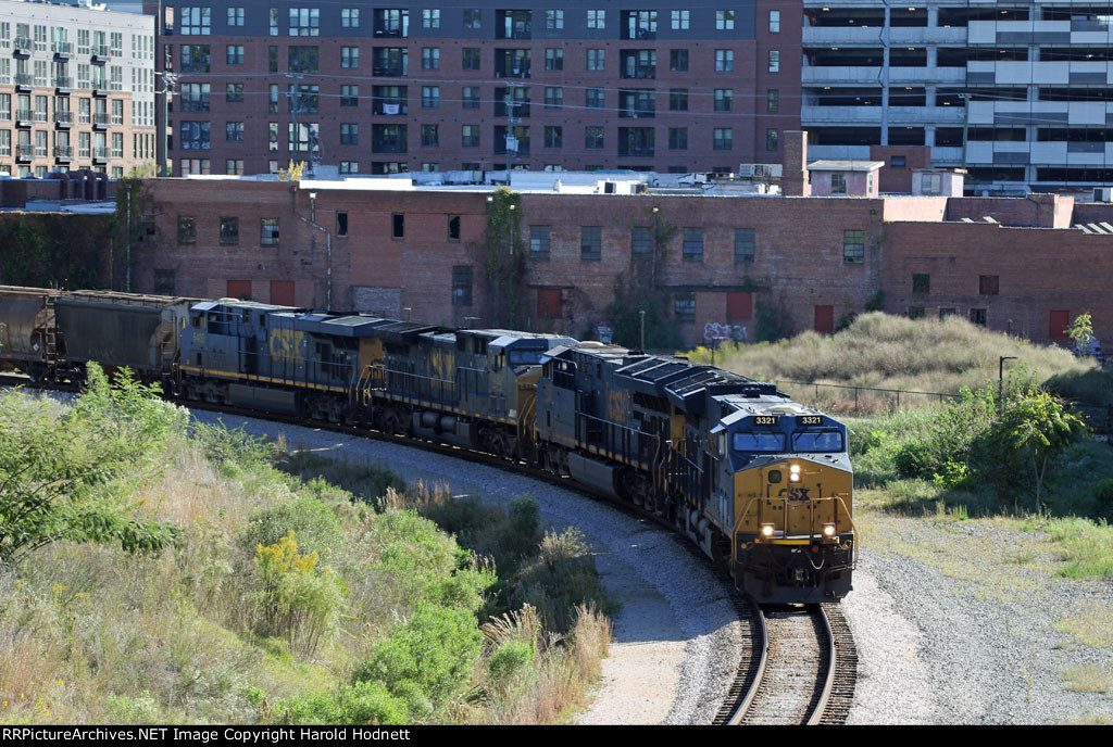 CSX 3321 leads 3 other GE's and train F741-18 southbound
